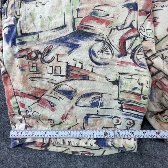 Hentsch Man Shorts Mens 36 Colorful Art Retro City Print Pastel Busy - Picture 6 of 9